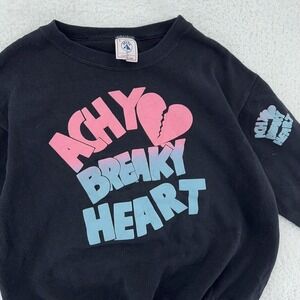 vintage 90s ACHY BREAKY HEART CREWNECK SWEATSHIRT MEDIUM neon puffy print